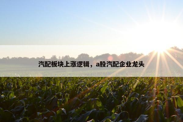 汽配板块上涨逻辑，a股汽配企业龙头