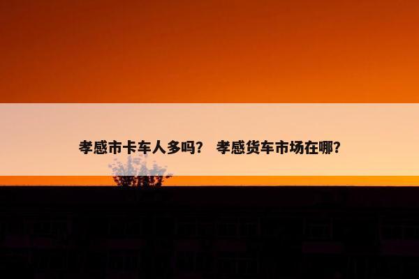 孝感市卡车人多吗？ 孝感货车市场在哪？