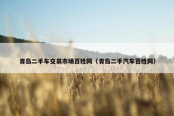 青岛二手车交易市场百姓网（青岛二手汽车百姓网）
