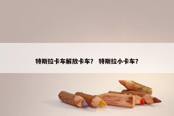 特斯拉卡车解放卡车？ 特斯拉小卡车？