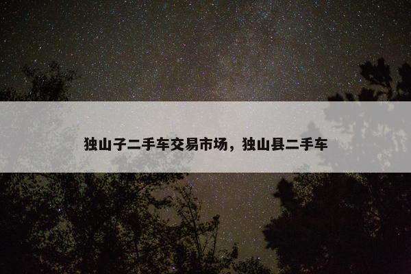 独山子二手车交易市场，独山县二手车