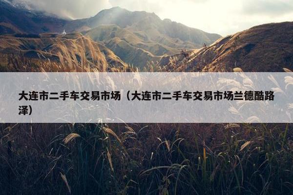 大连市二手车交易市场（大连市二手车交易市场兰德酷路泽）