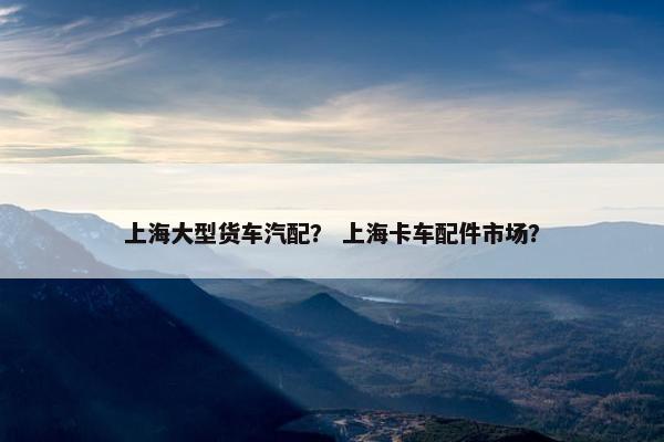 上海大型货车汽配？ 上海卡车配件市场？