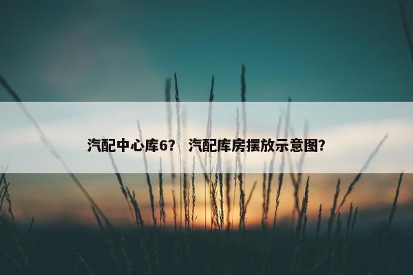 汽配中心库6？ 汽配库房摆放示意图？