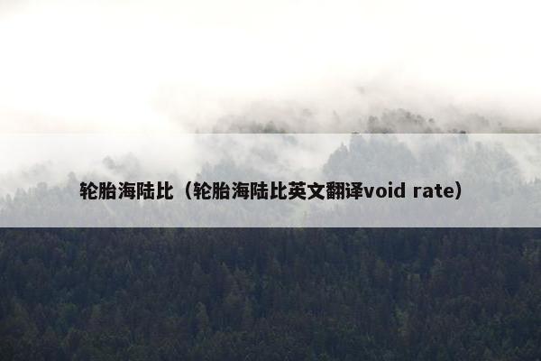 轮胎海陆比（轮胎海陆比英文翻译void rate）