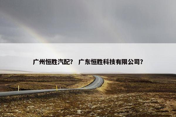 广州恒胜汽配？ 广东恒胜科技有限公司？