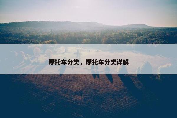摩托车分类，摩托车分类详解