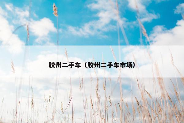 胶州二手车（胶州二手车市场）