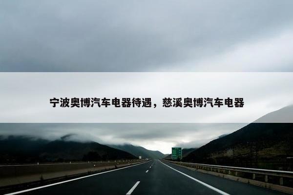 宁波奥博汽车电器待遇，慈溪奥博汽车电器