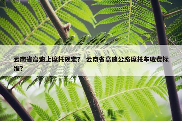 云南省高速上摩托规定？ 云南省高速公路摩托车收费标准？