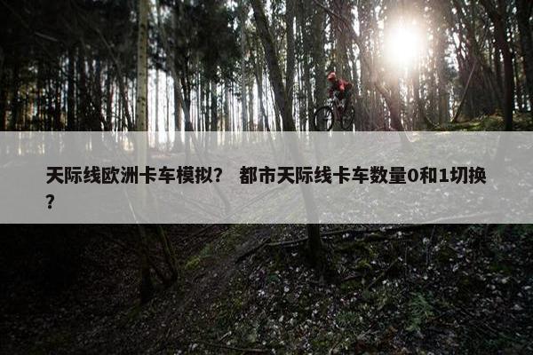天际线欧洲卡车模拟？ 都市天际线卡车数量0和1切换？