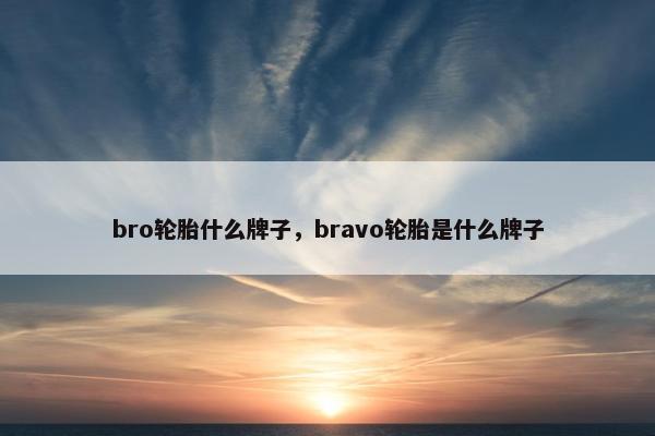 bro轮胎什么牌子，bravo轮胎是什么牌子