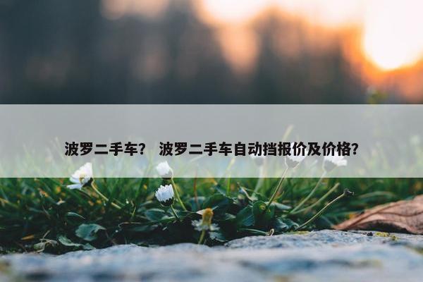 波罗二手车？ 波罗二手车自动挡报价及价格？