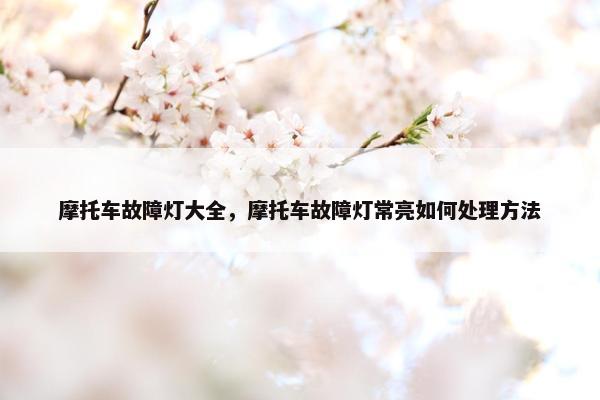 摩托车故障灯大全，摩托车故障灯常亮如何处理方法