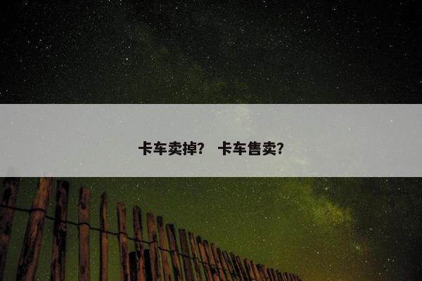 卡车卖掉？ 卡车售卖？