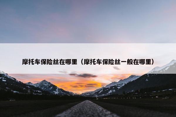 摩托车保险丝在哪里（摩托车保险丝一般在哪里）