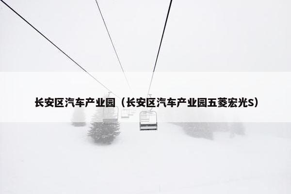 长安区汽车产业园（长安区汽车产业园五菱宏光S）