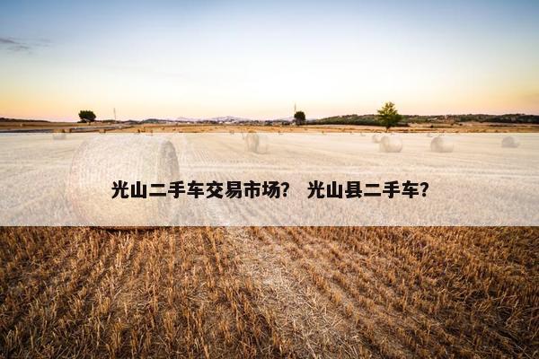 光山二手车交易市场？ 光山县二手车？