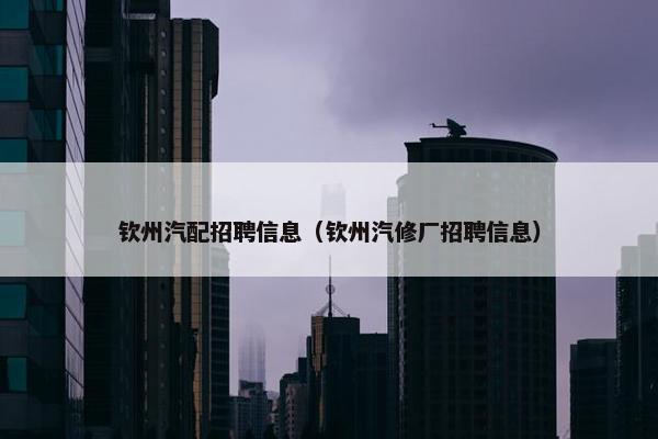 钦州汽配招聘信息（钦州汽修厂招聘信息）
