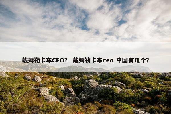 戴姆勒卡车CEO？ 戴姆勒卡车ceo 中国有几个？