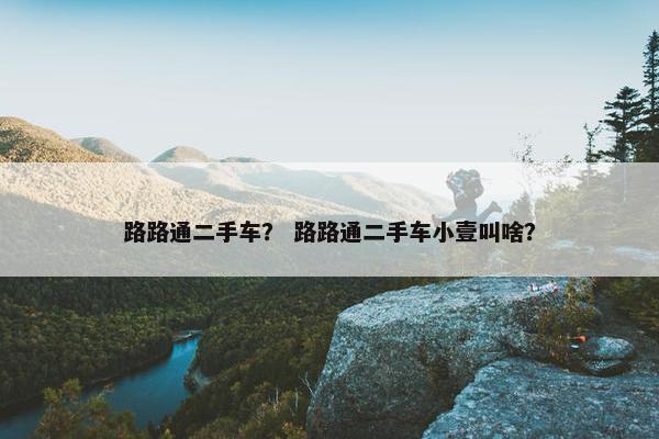 路路通二手车？ 路路通二手车小壹叫啥？