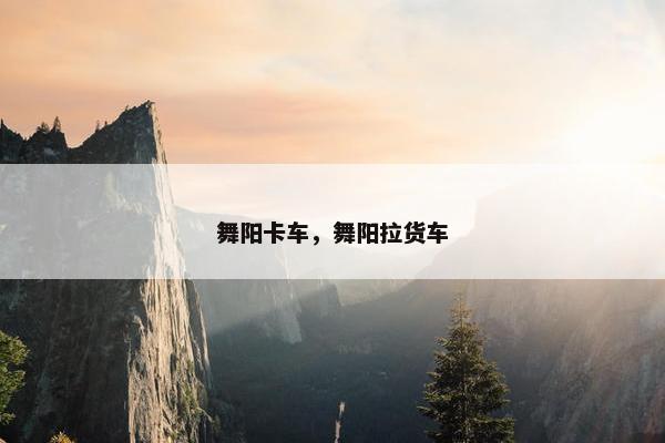 舞阳卡车，舞阳拉货车