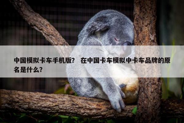 中国模拟卡车手机版？ 在中国卡车模拟中卡车品牌的原名是什么？