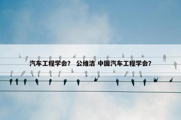 汽车工程学会？ 公维洁 中国汽车工程学会？