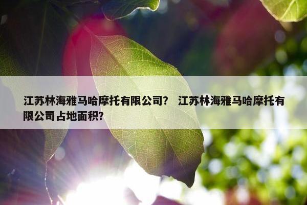 江苏林海雅马哈摩托有限公司？ 江苏林海雅马哈摩托有限公司占地面积？