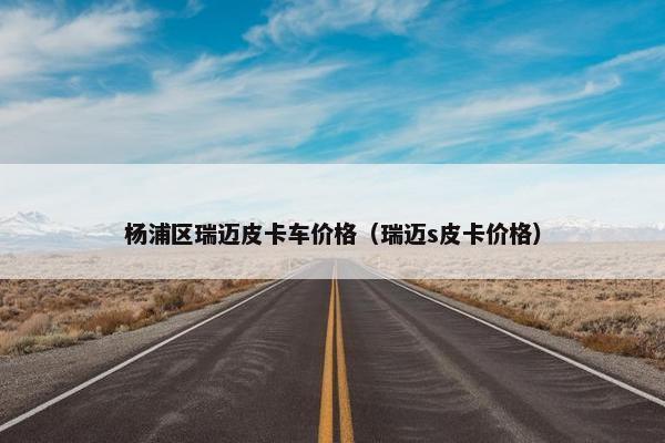 杨浦区瑞迈皮卡车价格（瑞迈s皮卡价格）