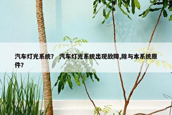 汽车灯光系统？ 汽车灯光系统出现故障,除与本系统原件？