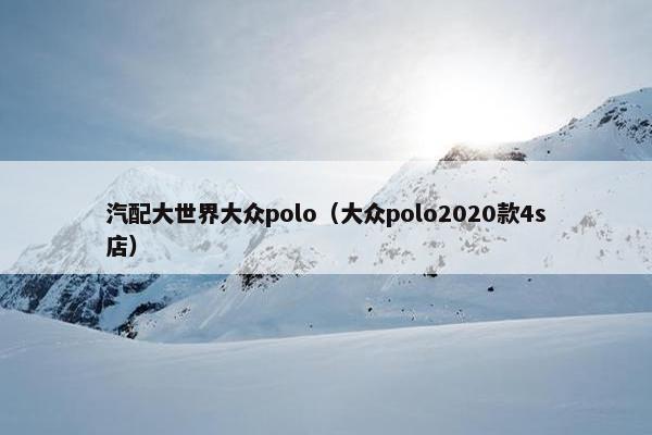 汽配大世界大众polo（大众polo2020款4s店）