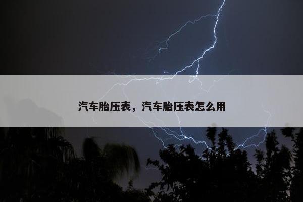汽车胎压表，汽车胎压表怎么用