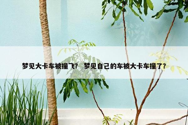 梦见大卡车被撞飞？ 梦见自己的车被大卡车撞了？