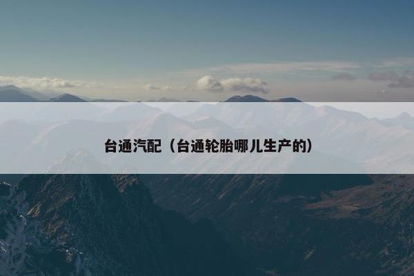 台通汽配（台通轮胎哪儿生产的）