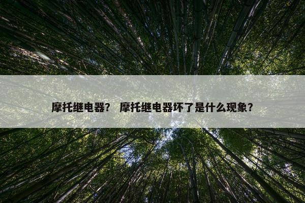 摩托继电器？ 摩托继电器坏了是什么现象？