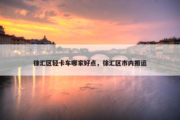 徐汇区轻卡车哪家好点，徐汇区市内搬运