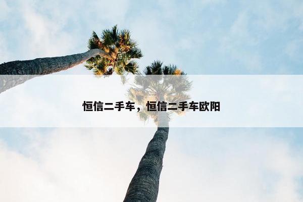 恒信二手车，恒信二手车欧阳