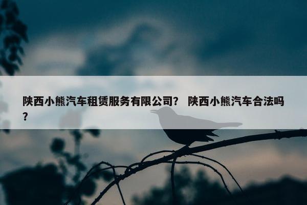 陕西小熊汽车租赁服务有限公司？ 陕西小熊汽车合法吗？