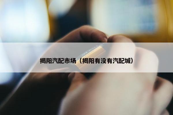 揭阳汽配市场（揭阳有没有汽配城）
