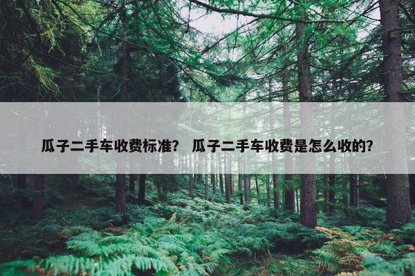 瓜子二手车收费标准？ 瓜子二手车收费是怎么收的？