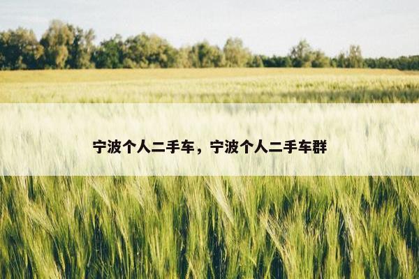 宁波个人二手车，宁波个人二手车群