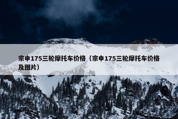 宗申175三轮摩托车价格（宗申175三轮摩托车价格及图片）
