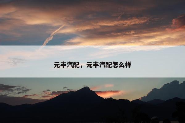 元丰汽配，元丰汽配怎么样