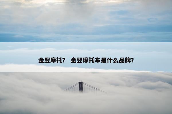 金翌摩托？ 金翌摩托车是什么品牌？