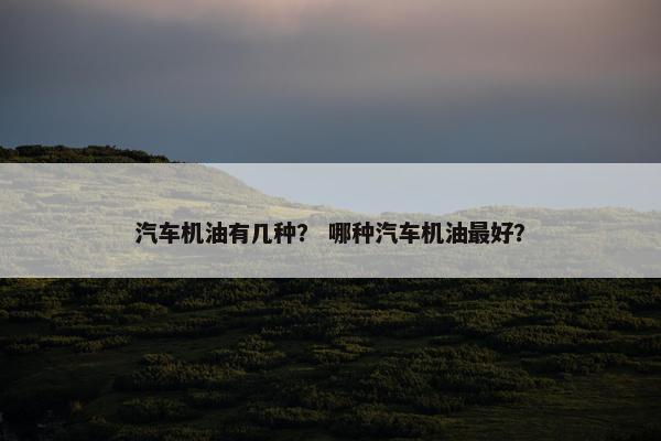 汽车机油有几种？ 哪种汽车机油最好？