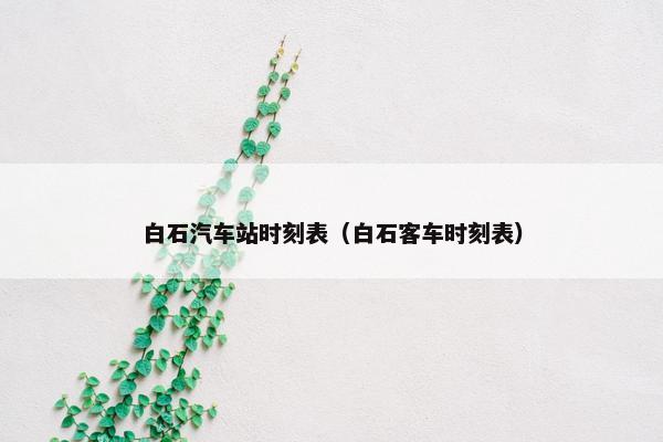 白石汽车站时刻表（白石客车时刻表）