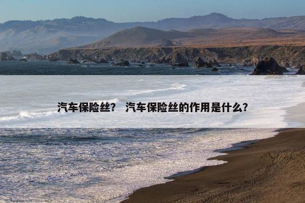 汽车保险丝？ 汽车保险丝的作用是什么？