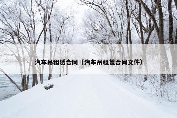 汽车吊租赁合同（汽车吊租赁合同文件）