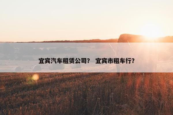 宜宾汽车租赁公司？ 宜宾市租车行？